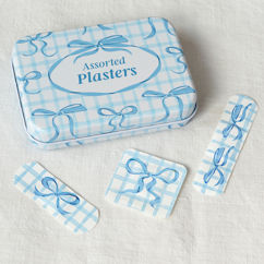 plasters in a tin (30 pcs) - blue bows