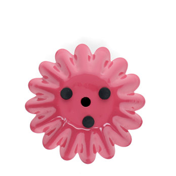 emaille-kerzenhalter mit gewölbtem tropfschutz in blumenform - lebhaftem pink