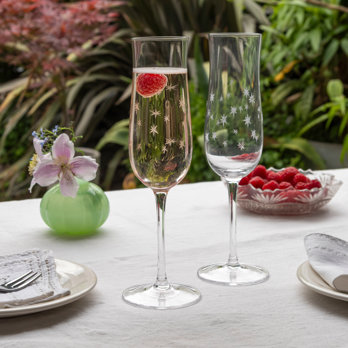 champagnergläser mit eingeschliffenen sternen 200ml (2-er set) - klar