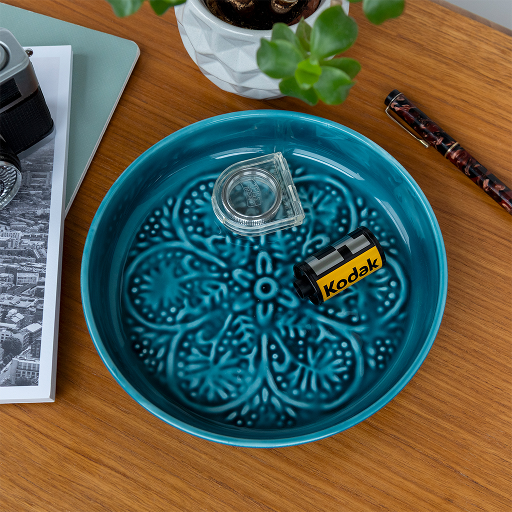 enamel trinket dish (17.5cm) - blue