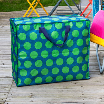 jumbo storage bag - green on blue spotlight