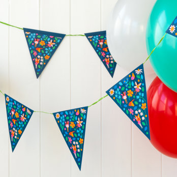 paper bunting (3 metres) - fairies in the garden