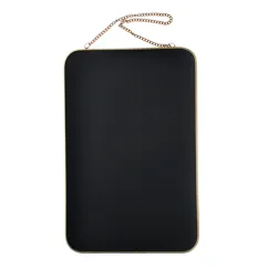 hanging mirror (29cm x 19cm) - rectangular, gold tone