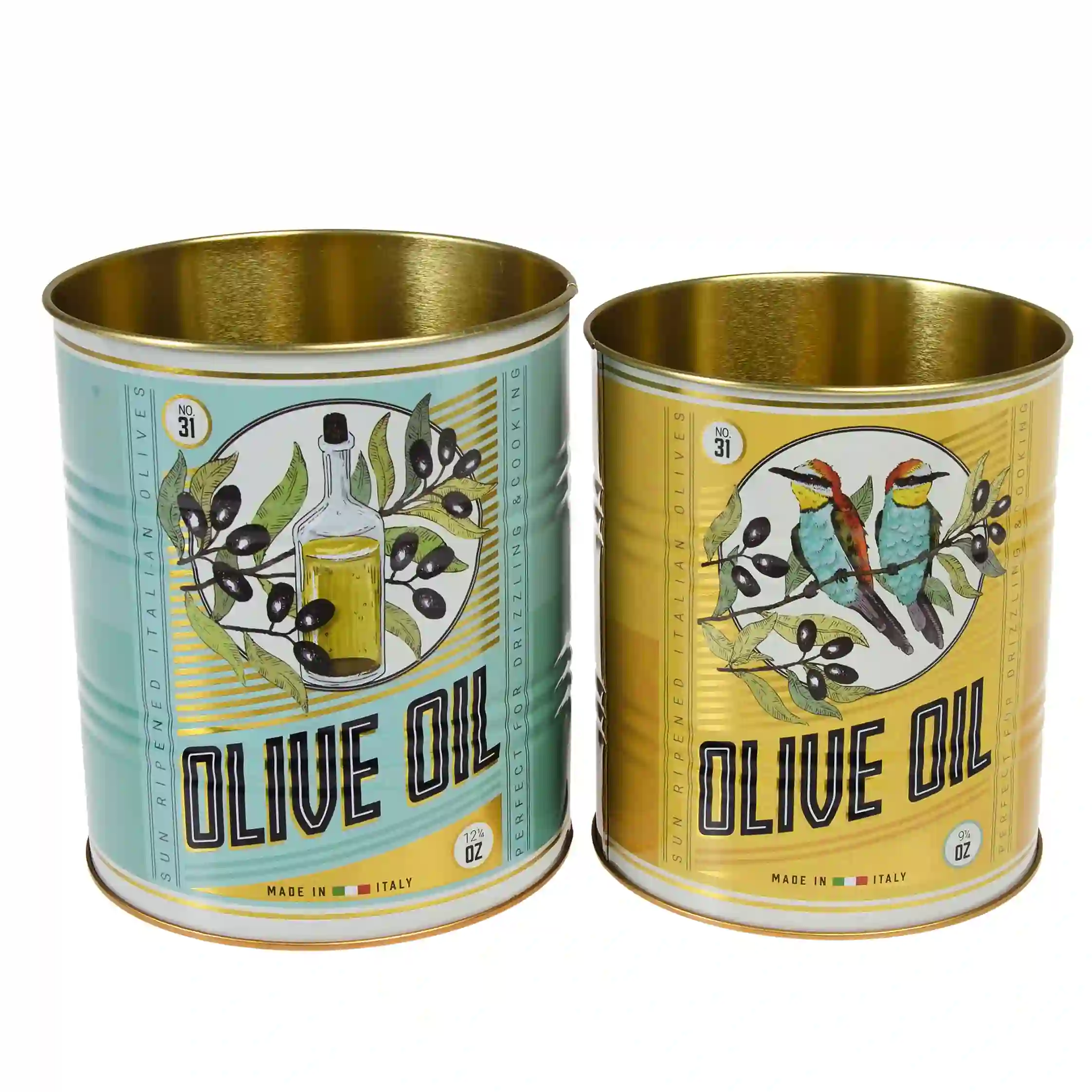storage tins (set of 2) - olive oil