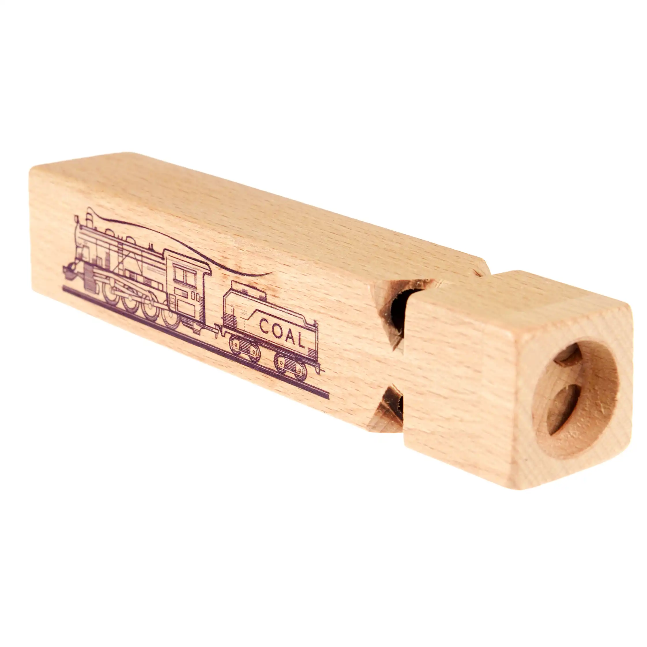 sifflet de train traditionnel en bois