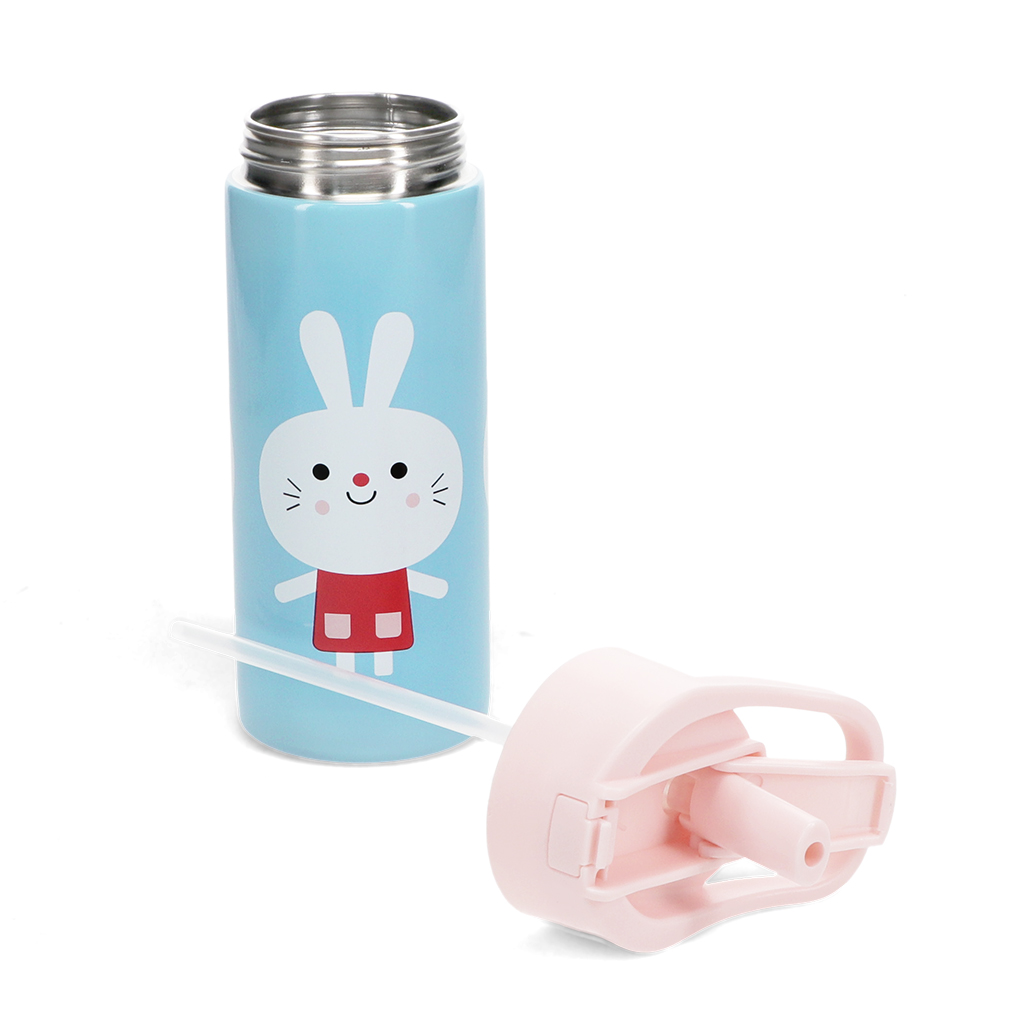 stainless steel bottle with push button lid 500ml - lottie and friends