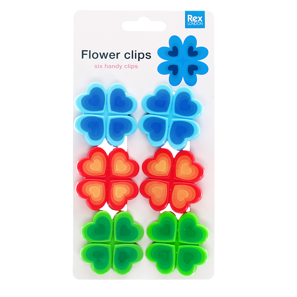 bag clips (set of 6) - flower