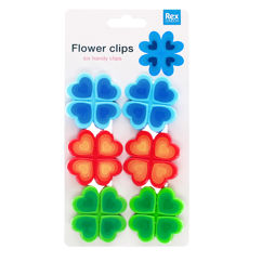 pinces à sac (lot de 6) - fleur
