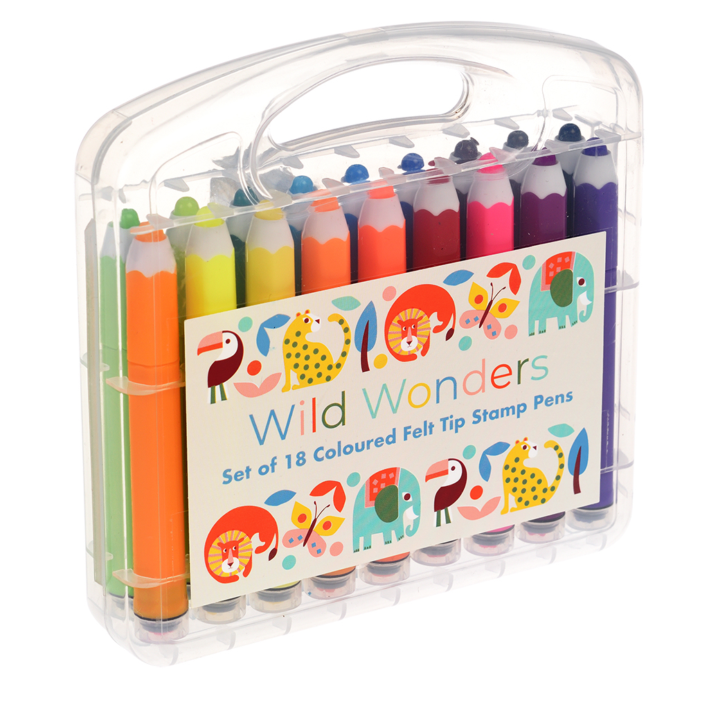 felt tip stamp pens - wild wonders