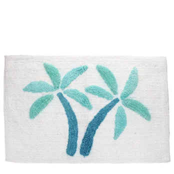 tufted cotton bath mat - palm trees tufted cotton bath mat - palm trees