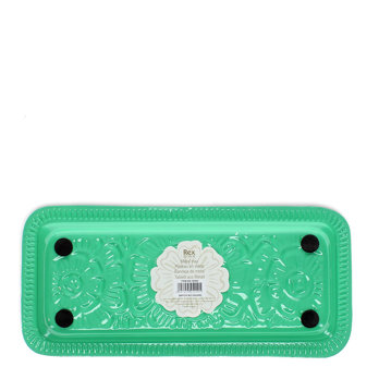 plateau à bibelots rectangulaire en émail - vert