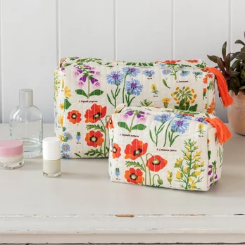 quilted wash bag - wild flowers quilted wash bag - wild flowers