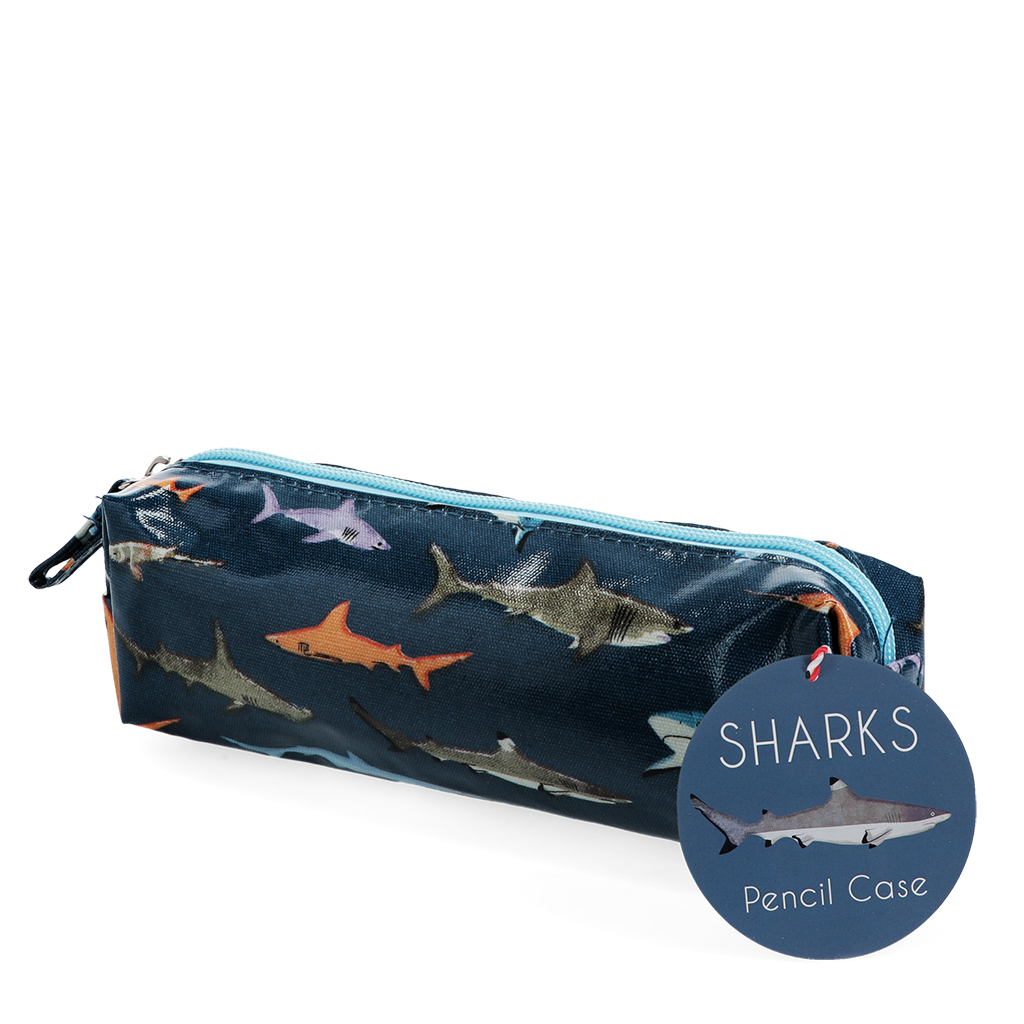 pencil case - sharks