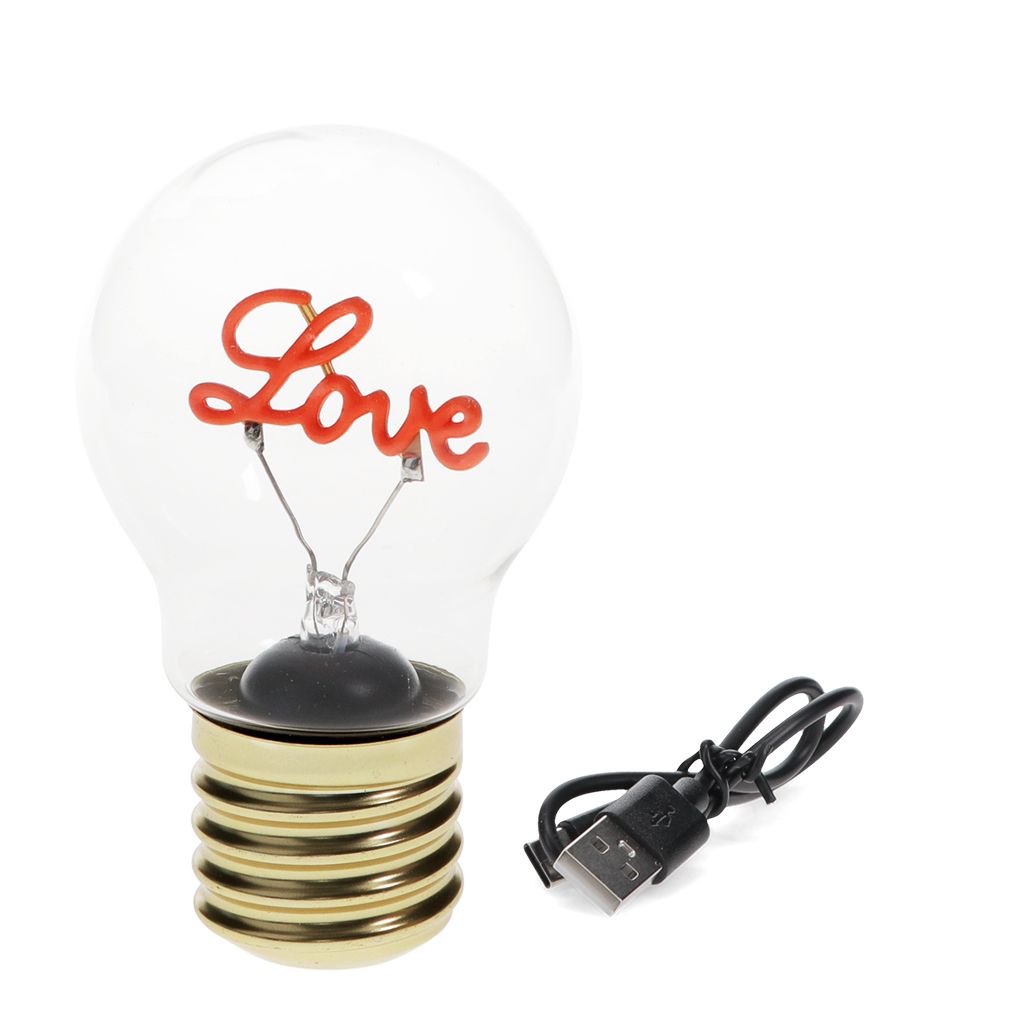 usb rechargeable light bulb lamp - love