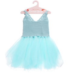 crochet dress (5-6 years) - aqua blue
