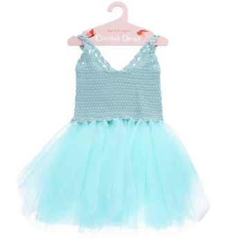 häkelkleid (5-6 jahre) - aqua blau