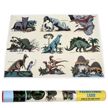 glow in the dark poster - prehistoric land glow in the dark poster - prehistoric land