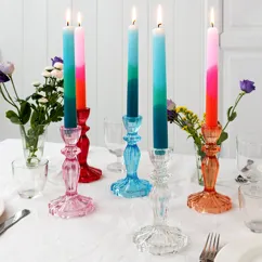 tall glass candle holder - clear tall glass candle holder - clear