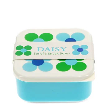 snack boxes (set of 3) - blue and green daisy snack boxes (set of 3) - blue and green daisy