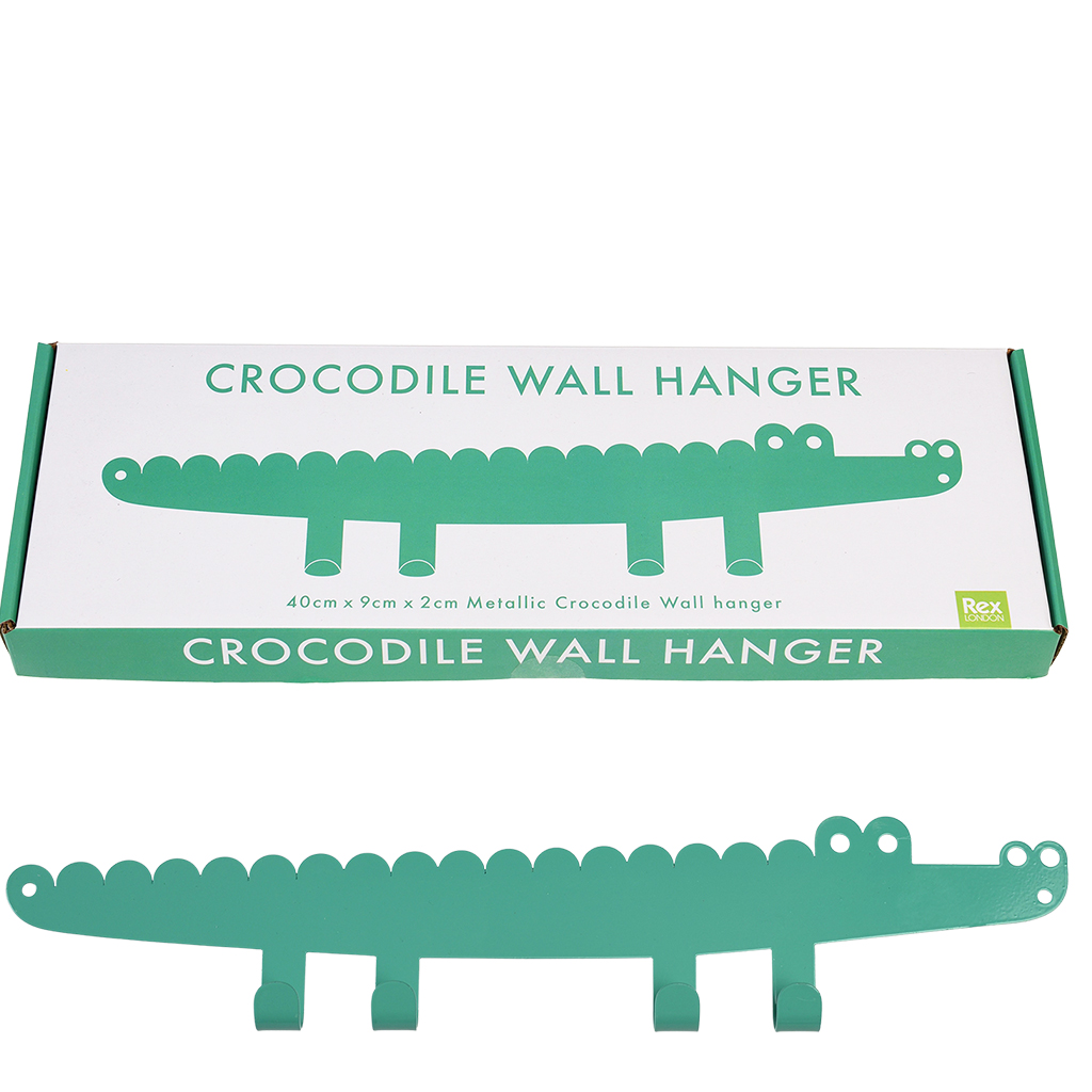 patère murale en métal crocodile