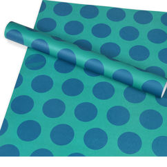 wrapping paper sheets - blue spot on turquoise