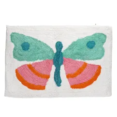 alfombrilla de nudo de baño en algodón - mariposa