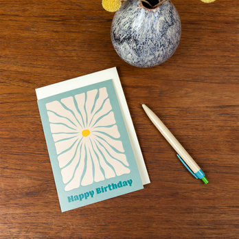 birthday card - flower power