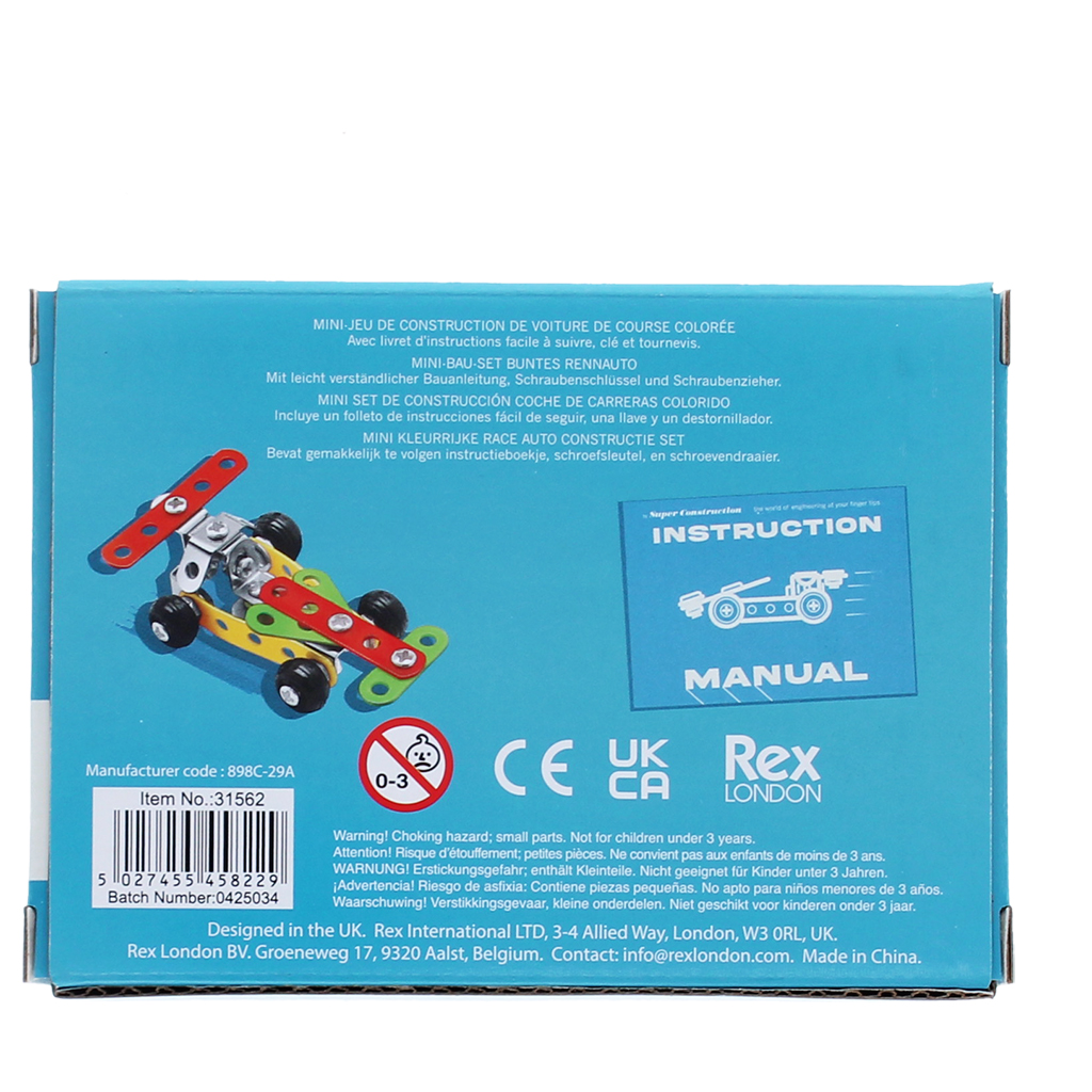 mini construction kit - colourful racing car