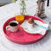 round enamel trinket tray (30cm) - vibrant pink