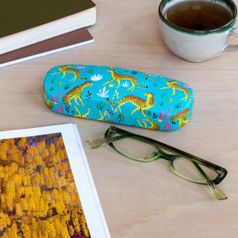 glasses case & cleaning cloth - cheetah