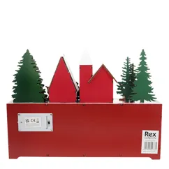 wooden advent calendar with led lighting - carol singers (red) wooden advent calendar with led lighting - carol singers (red)