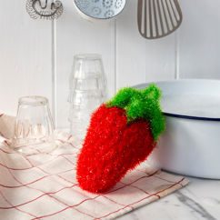non-scratch scrubber dishcloth - strawberry
