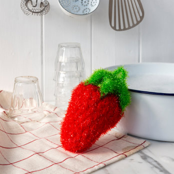 non-scratch scrubber dishcloth - strawberry