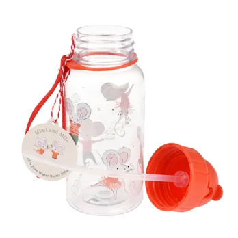children's water bottle with straw 500ml - mouse ballet children's water bottle with straw 500ml - mouse ballet