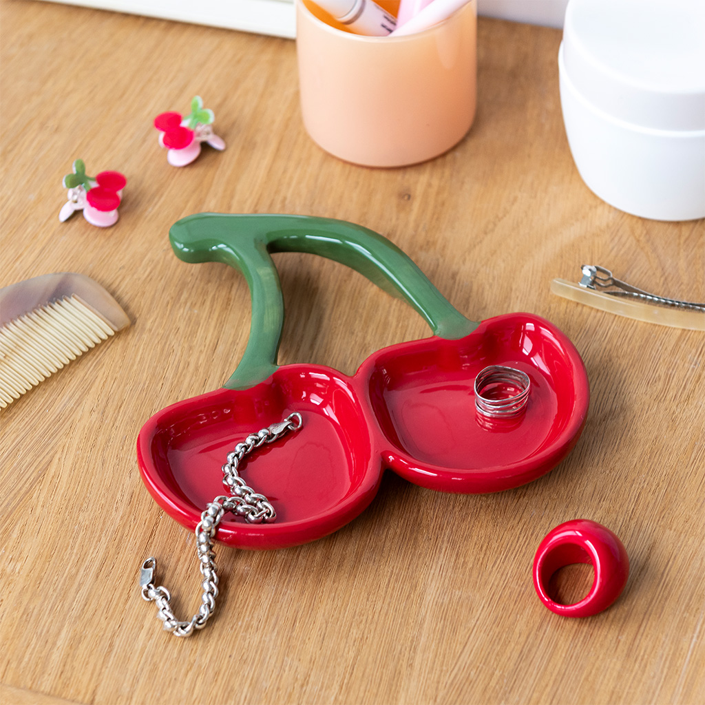 ceramic trinket dish - cherry