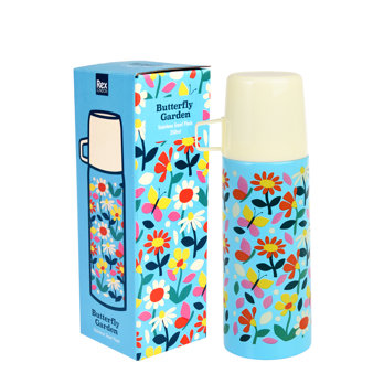 flask and cup - butterfly garden