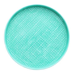 runde schmuckschale aus emaille (30cm) - aqua