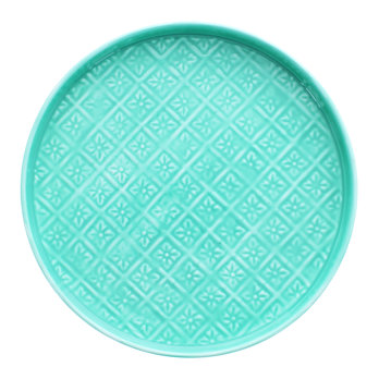 round enamel trinket tray (30cm) - aqua