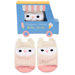 chaussettes bébé rose pink owl (une paire) chaussettes bébé rose pink owl (une paire)