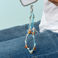 beaded phone strap - blue and tan
