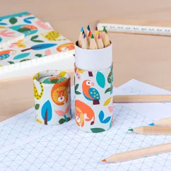 tube of colouring pencils - wild wonders tube of colouring pencils - wild wonders