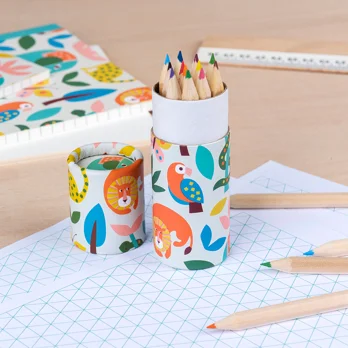 tube of colouring pencils - wild wonders tube of colouring pencils - wild wonders