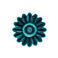 enamel cupped flower candle holder - blue