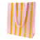 recycled shopping bag - pink with orange stripe