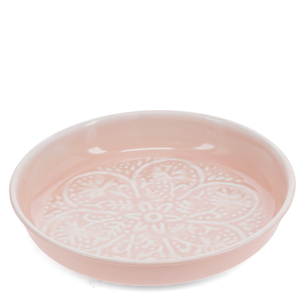 enamel trinket dish (17.5cm) - soft pink