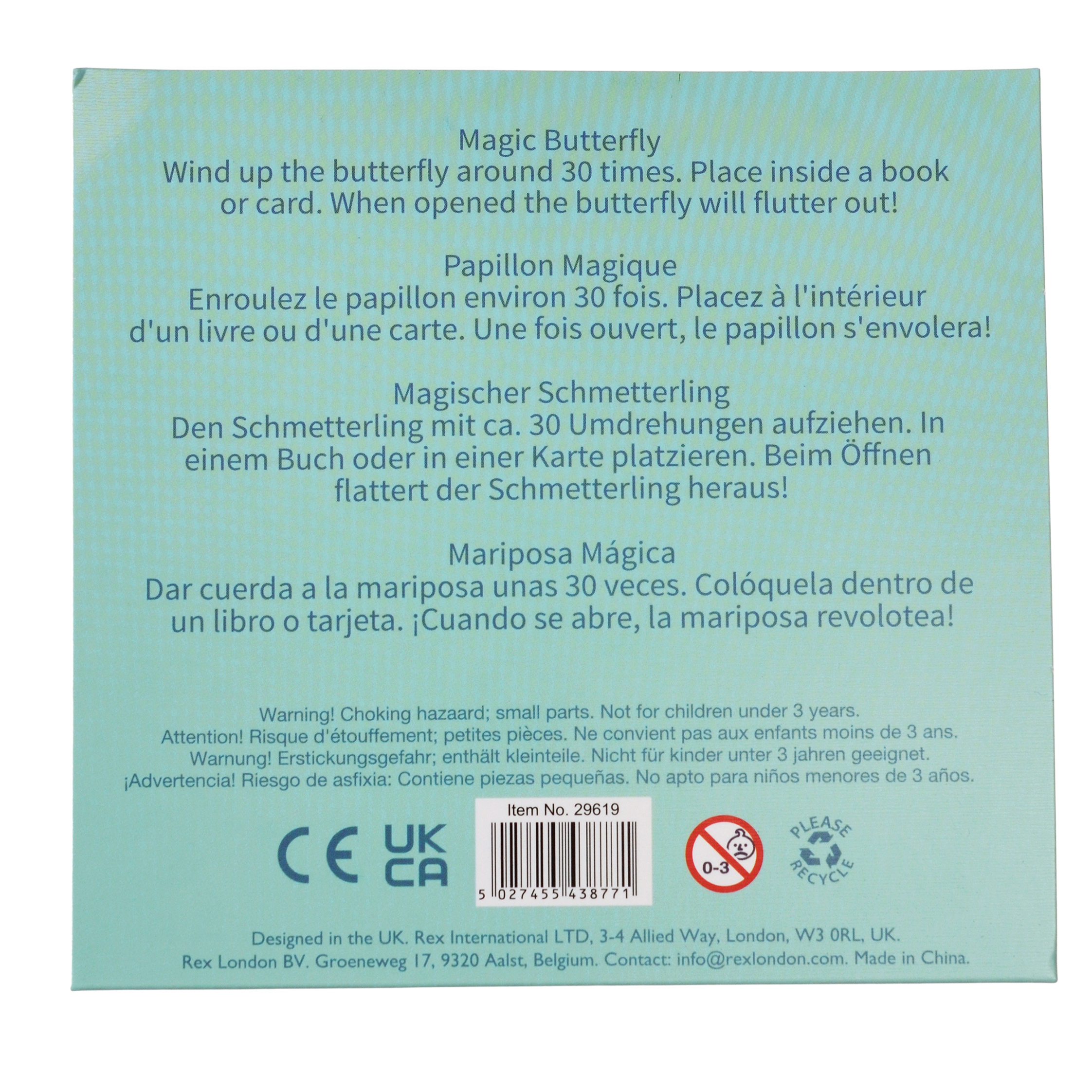 magischer schmetterling in blau