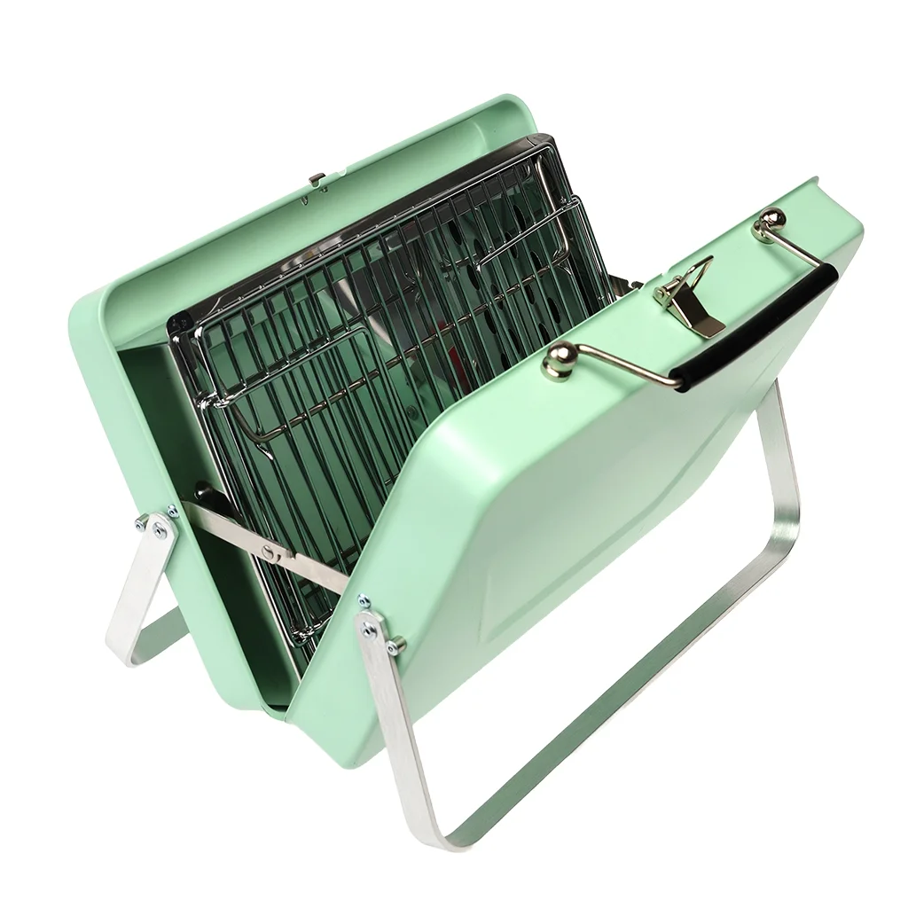 portable suitcase bbq - pistachio