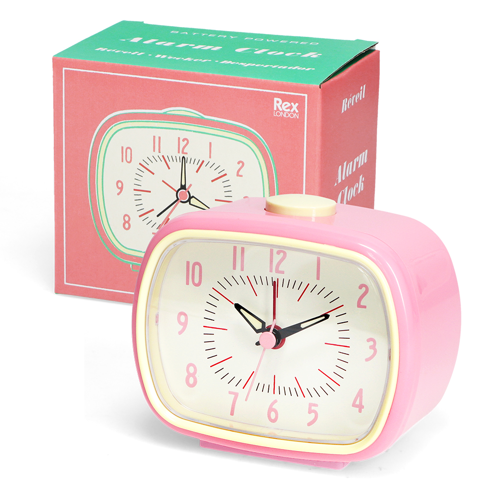 retro alarm clock - pink