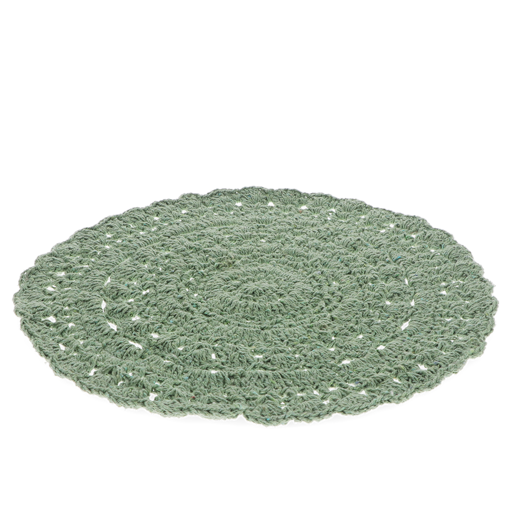 set de table au crochet - vert