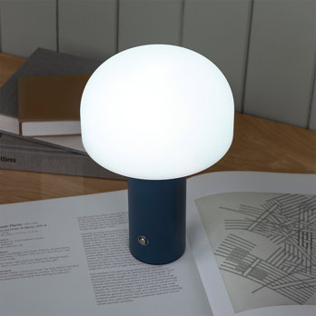 tischlampe in pilzform mit usb-ladefunktion - blau